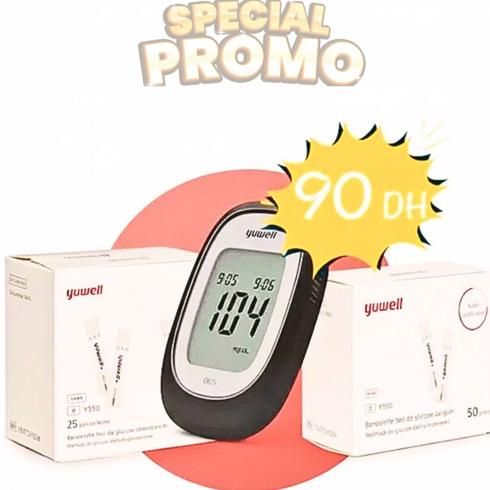 YUWELL – Glucometre Kit + Flacons de 50 et 25 bandelettes