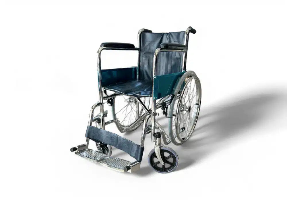 Chaise roulante pliable adulte, repose-pieds démontables