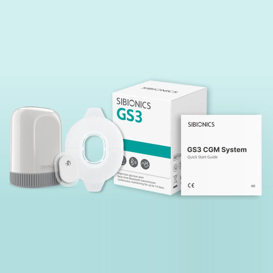 Boîte SIBIONICS GS3 : capteur, applicateur, patch et guide