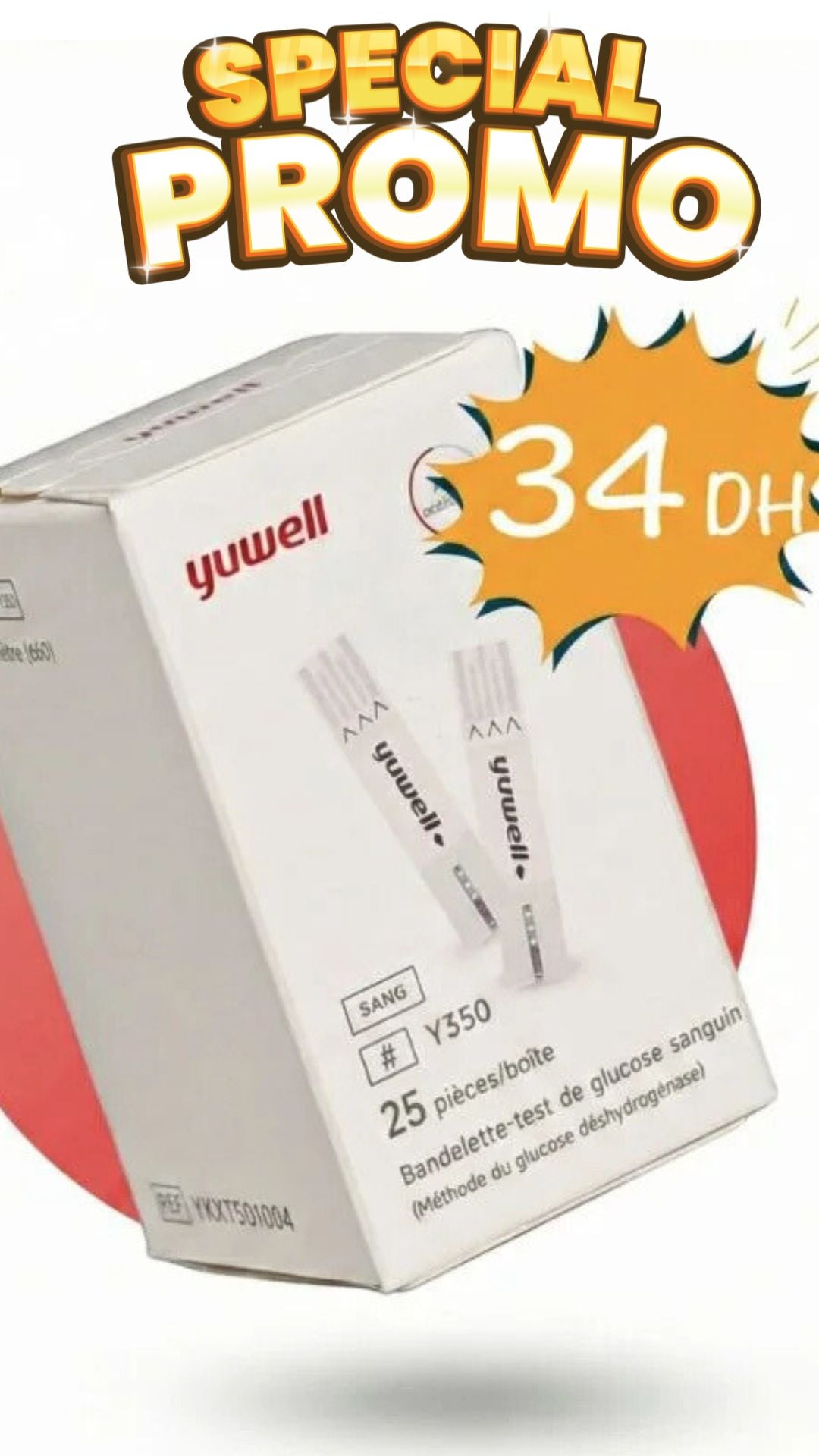 YUWELL Bandelettes de Test Glycémie | Boîte de 25